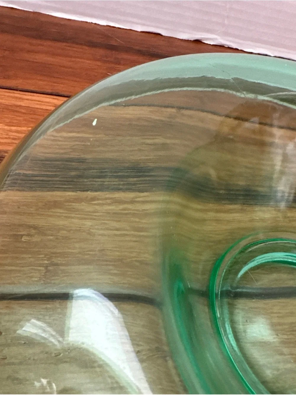 Vintage Green Depression Glass Rolled-Edge Console Bowl 10.5”